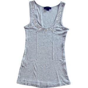 Express Glitter Tank Top. Gray. XS